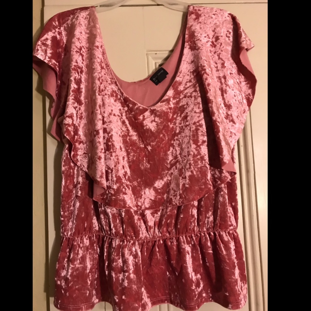 Pink velvet blouse